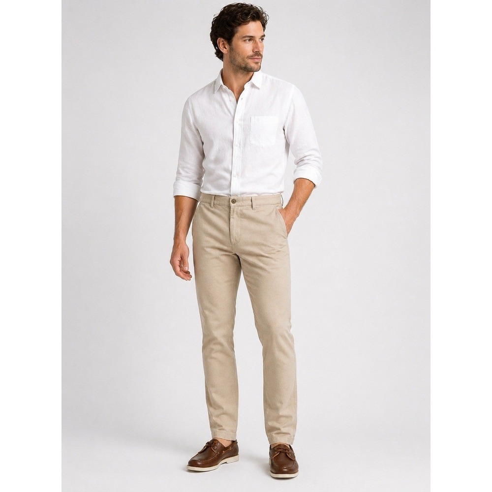 Marc Anthony Linen Blend Pants 34x32 Slim Fit Tan Khaki Lightweight Summer Men